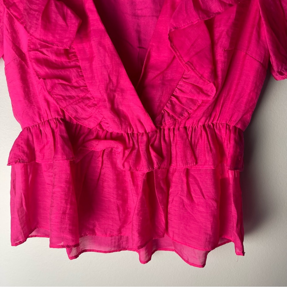 Line & Dot Stitch Fix Pink Feminine Blouse Top XS - Picture 4 of 7